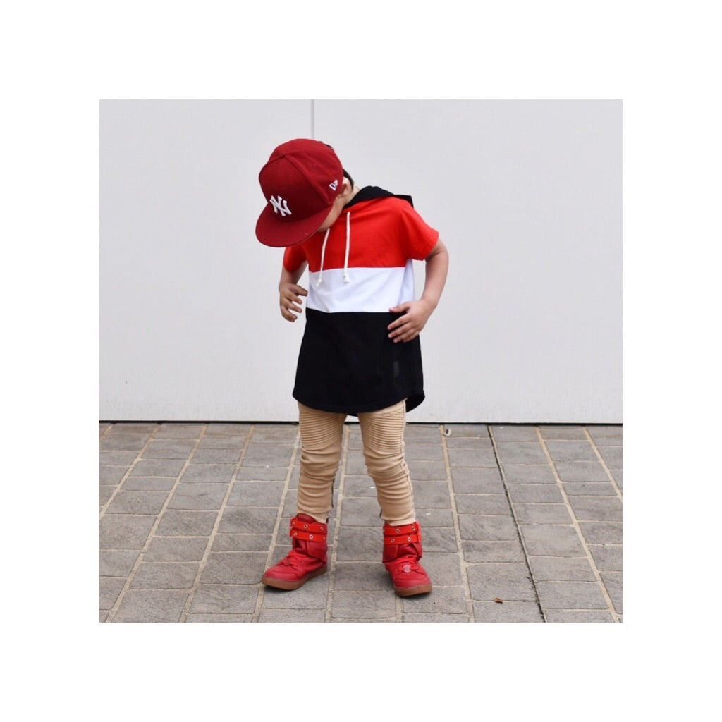 Red Double Hooded Tee