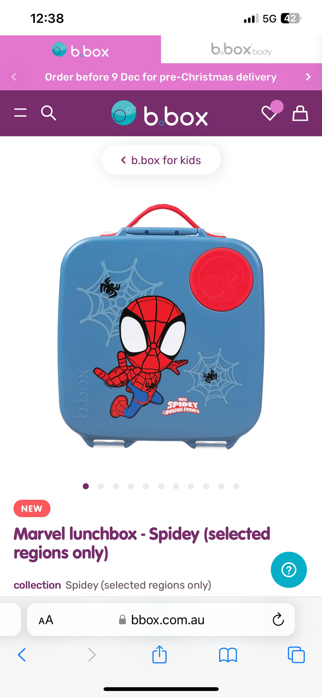 BBOX lunchbox - Spider-Man NEW