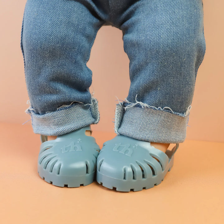 tiny threads ruffle jumper and denim pant set