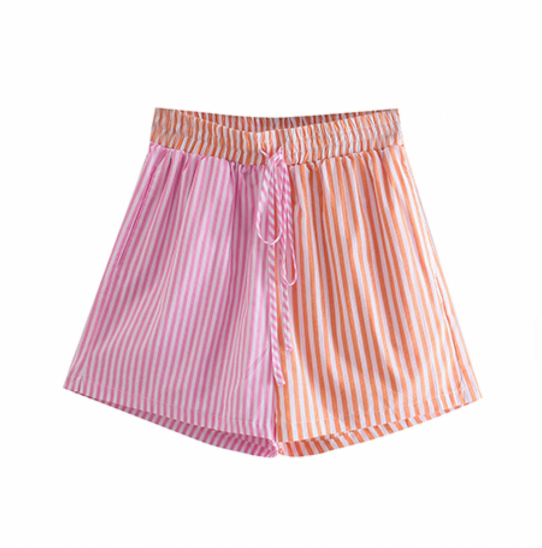 Candy Ladies Striped Orange/Pink Shorts