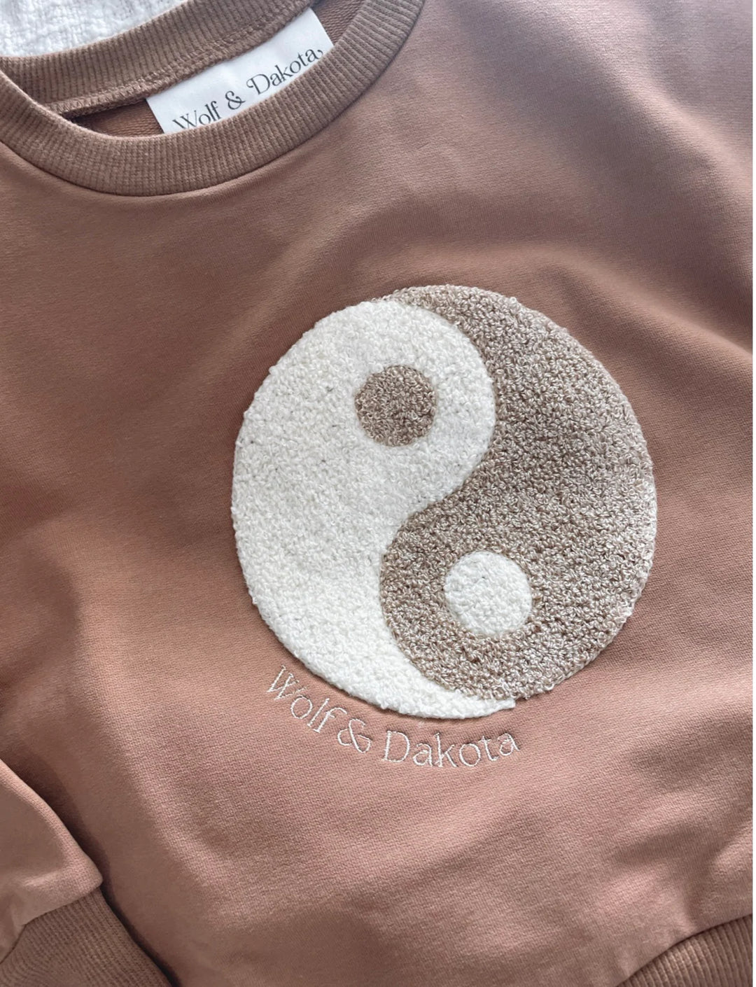 ORGANIC COTTON YIN YANG JUMPER - CHOCOLATE