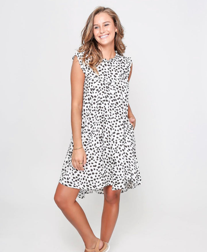 Black white cheetah dress