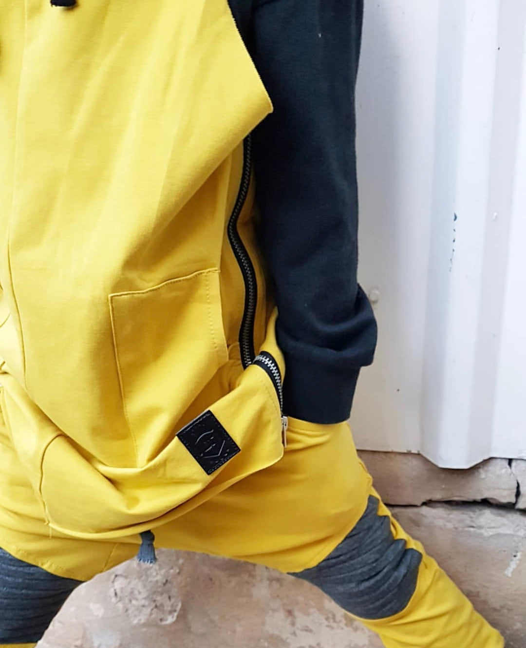 Mustard oversized hooded vest