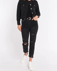 Suzi Distressed Washed Black