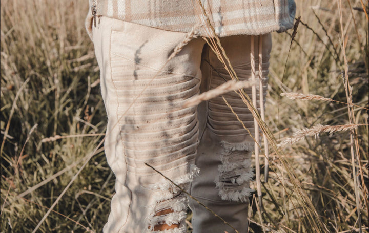 Biker Jeans Beige Beau Bella