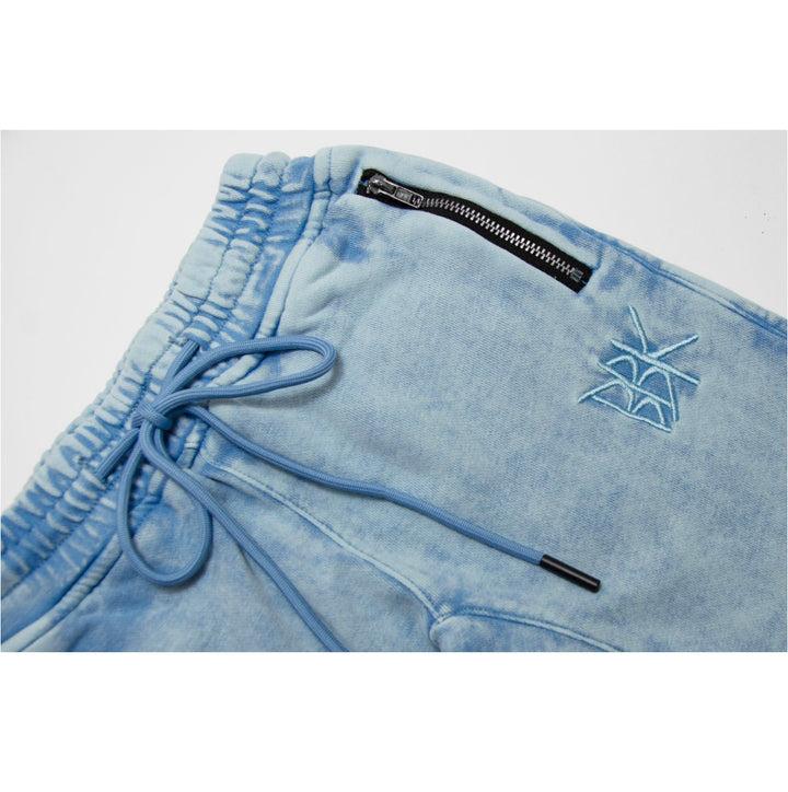 BASIC JOGGER PANTS - ACID WASH BLUE