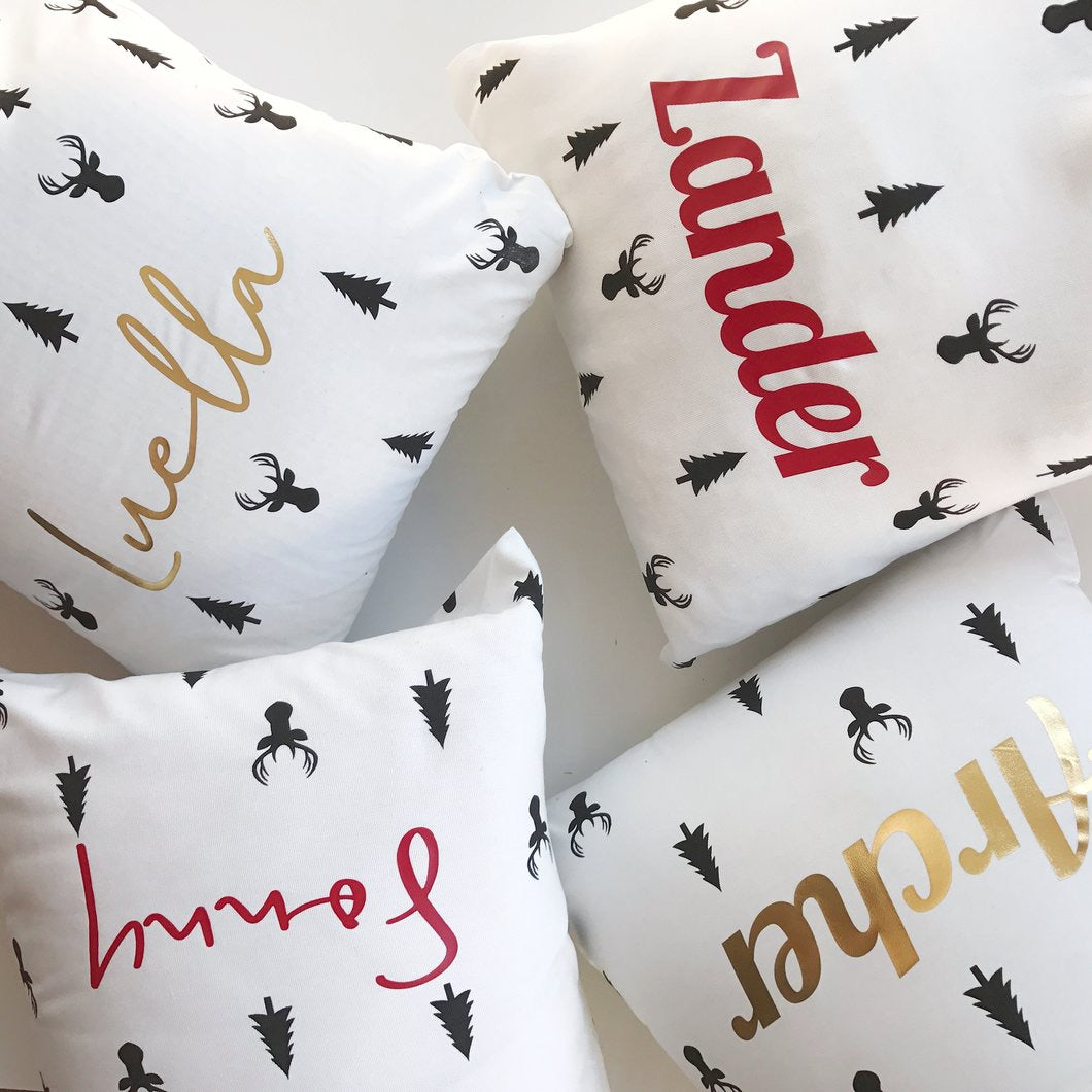 Reindeer and Trees Santa Sack personalised