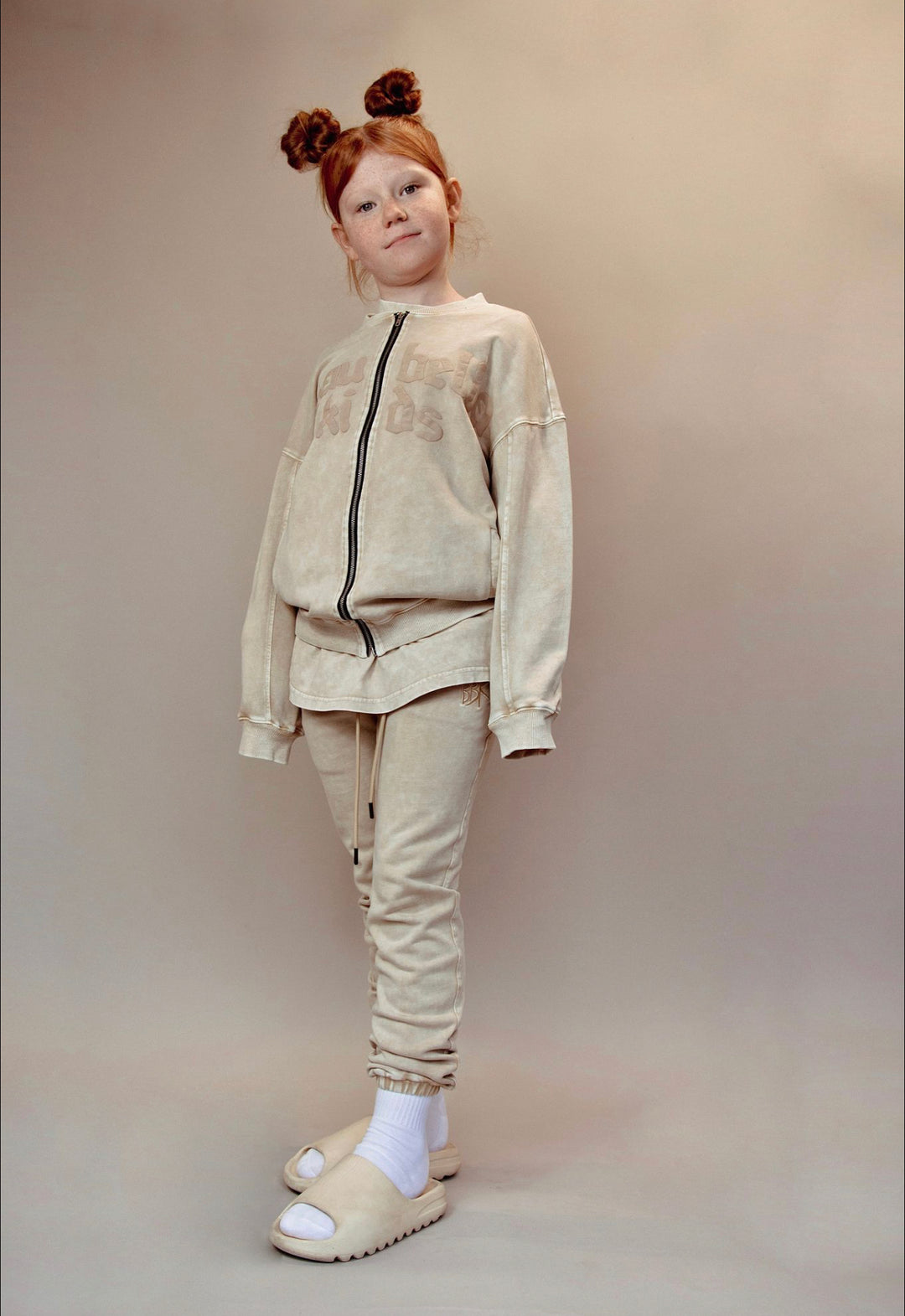 BASIC JOGGER PANTS -  ACID WASH BEIGE