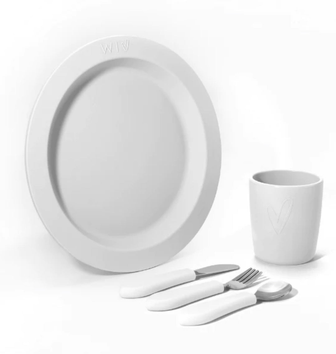 Fancy 5 piece silicone Dinnerset- Snow