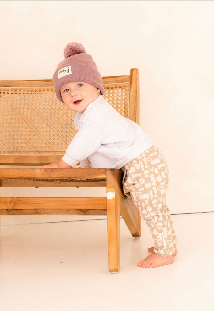 Bobby G Pom Pom Beanie Plum