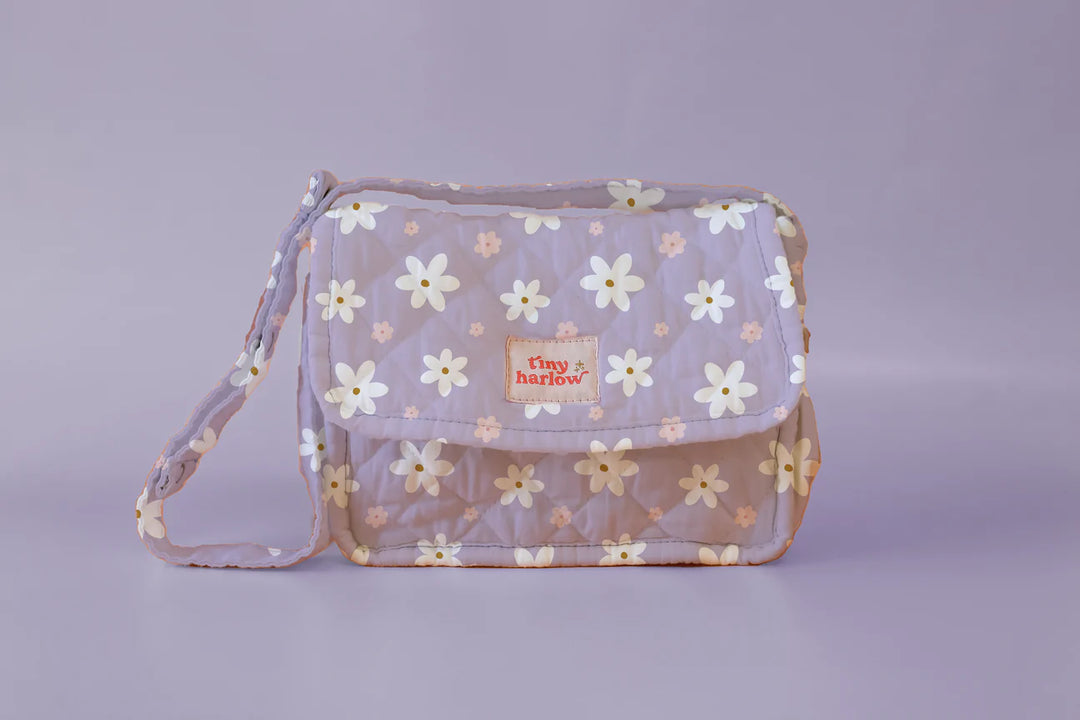Tiny Harlow Doll's Nappy Bag - Lilac Daisy