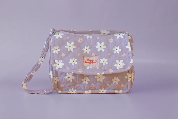 Tiny Harlow Doll's Nappy Bag - Lilac Daisy